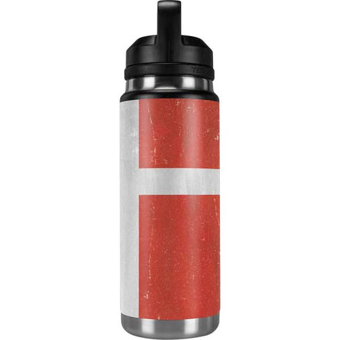 Denmark Flag Distressed YETI Rambler 26oz Bottle Skin